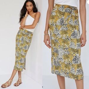 Anthropologie Corey Lynn Calter Leopard Midi Skirt